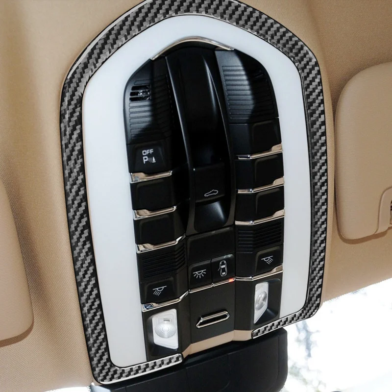 

Carbon Fiber Car Inner Stickers Front Rear Reading Lights Modification Decorative Cover Trim Strips For Porsche Paramera 10-16