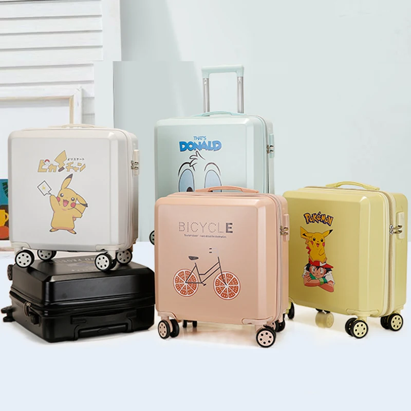 

New 18 Inch Cartoon Cute Kids Rolling PC Luggage Trolley Suitcase Password Lock Boarding Cabin For Boys And Girls Free Shipping