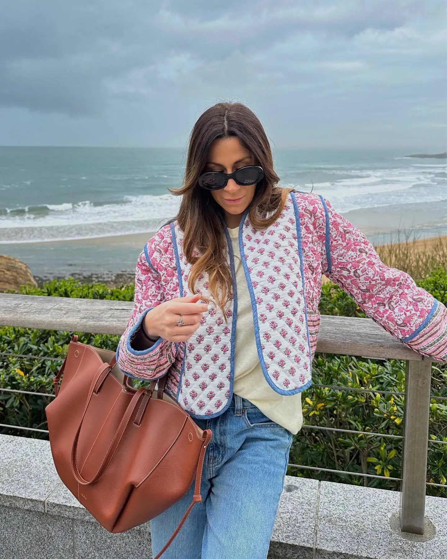 Женская Стеганая куртка Y2K винтажная стеганая с цветочным принтом карманами и