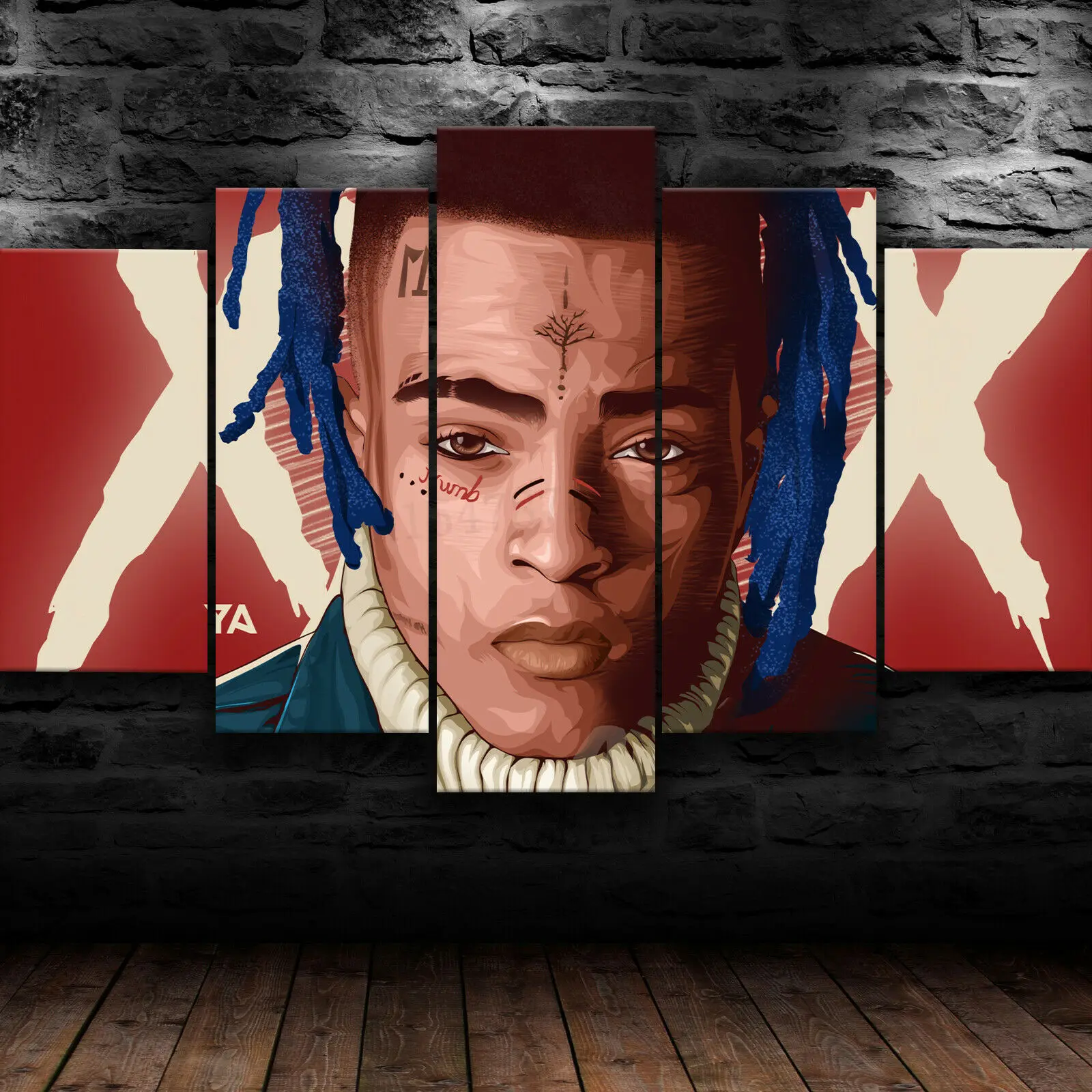 

Tentacion настенная Печать на холсте, домашний декор, 5 панелей, HD печать, постер, декор комнаты, картины, картины без рамки, 5 шт.