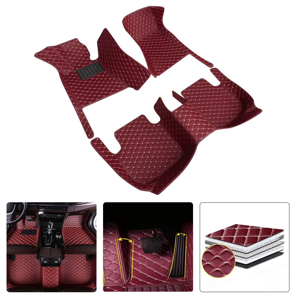 

Custom Car Floor Mats For BMW 3 Series Convertible 2006-2009 2010 2011 2012 2013 Leather Waterproof Foot Covers Auto Carpets Car