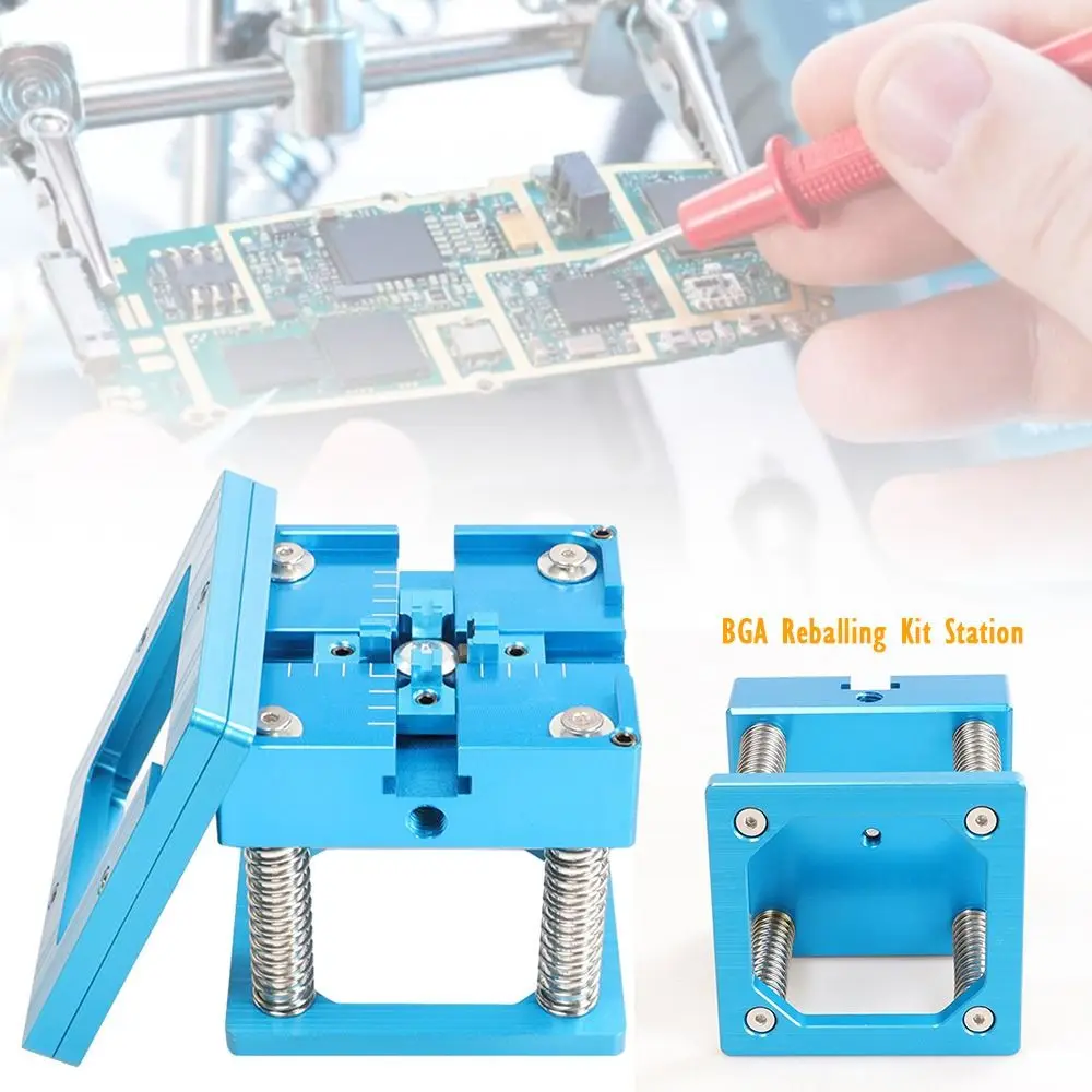 

Набор для реболлинга BGA 90*90 мм, многофункциональная прочная станция с ручкой для посадки, приспособление для зажима стола, сварочные аксессуары