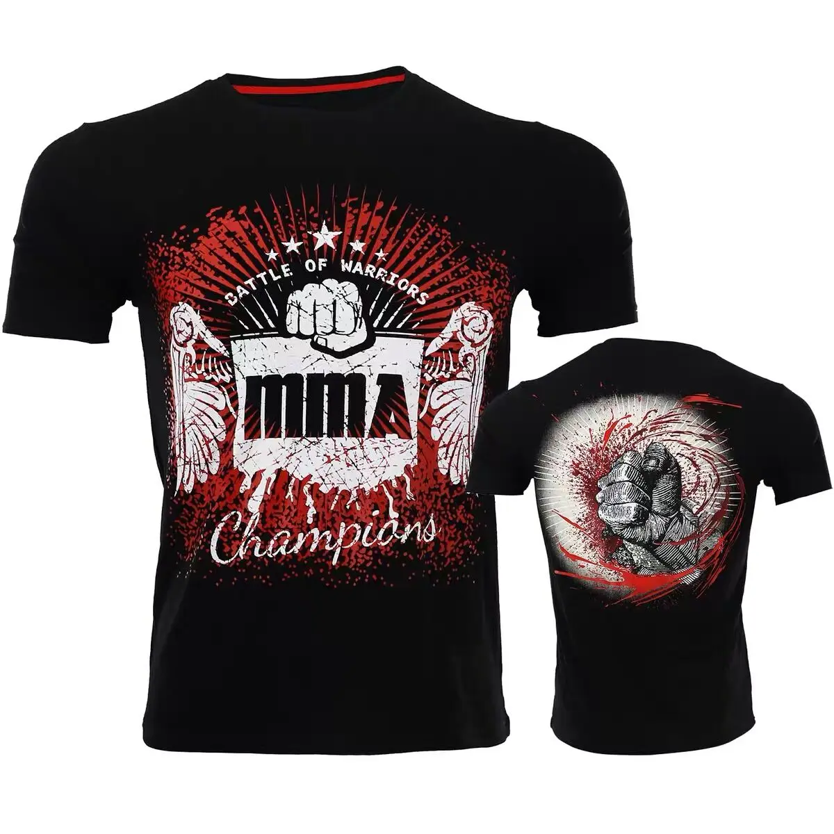 Tiger Muay Thai MMA Training T-Shirt Breathable Boxing Rashguard Jersey Black Men Women Teenagers BJJ Kickboxing Fight Shirts