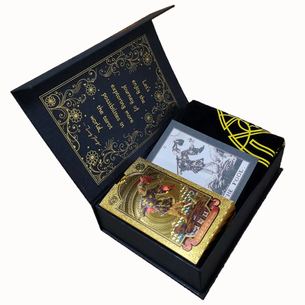 Набор подарочных коробок Deluxe из золотой фольги Tarot 12*7 см Горячее тиснение ПВХ