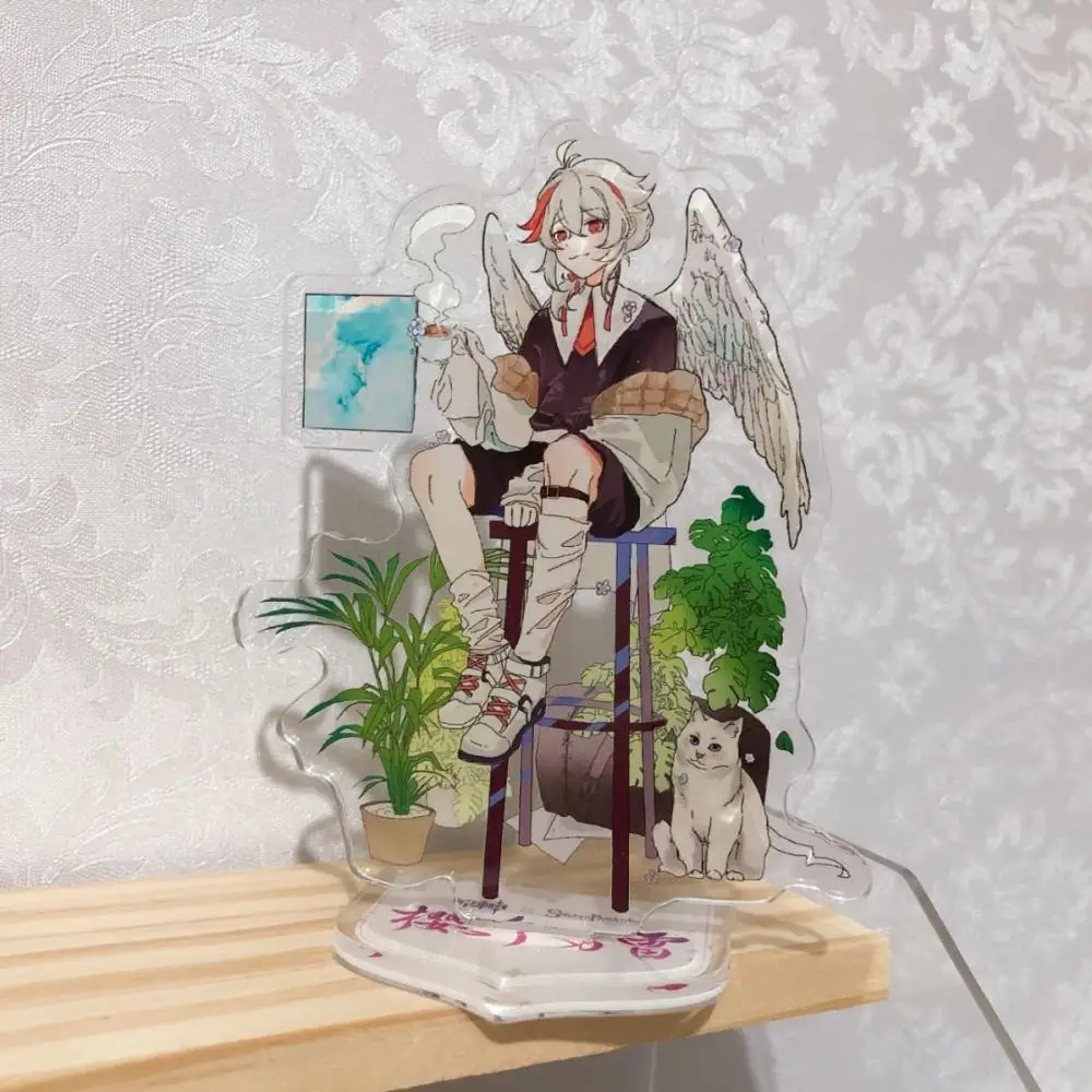 8 см Genshin Impact Xiao Venti Крылья ангела в форме человека стоячая карта украшение для