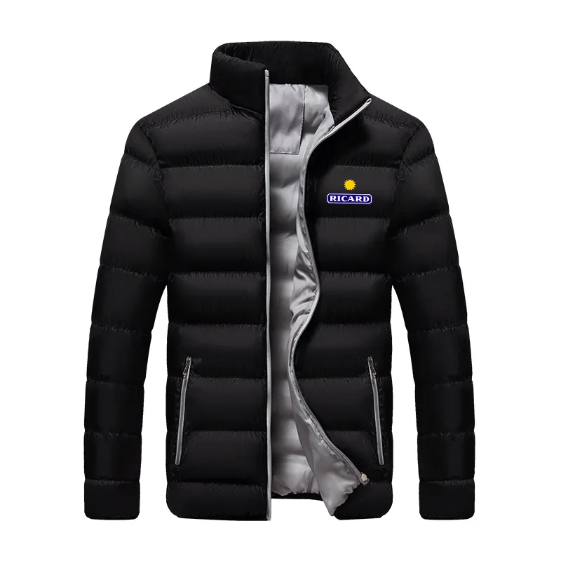 

2023 Men's RICARD Logo Fashion Trend Zipper Cotton Jacket Winter Snow Warm Style Men's Brand Classic Top Jacket chaqueta hombre