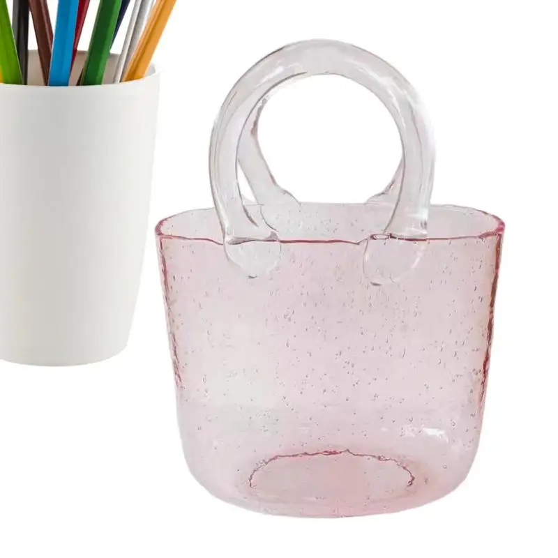

Handbag Shape Clear Vase Handbag Shaped Clear Glass Vase Fish Bowl With Bubble Clear Flower Vase For Home Decor Enterpiece