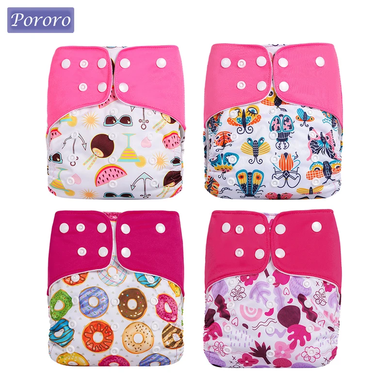 

Best New Arrival 4pcs/set Washable Eco Baby Cloth Diapers Ecological Adjustable Nappy Reusable Diaper Fit 0-3 Years 3-15kg
