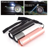 super bright 3 modes usb flashlight with battery stretch portable mini high light rechargeable flashlight camping tool