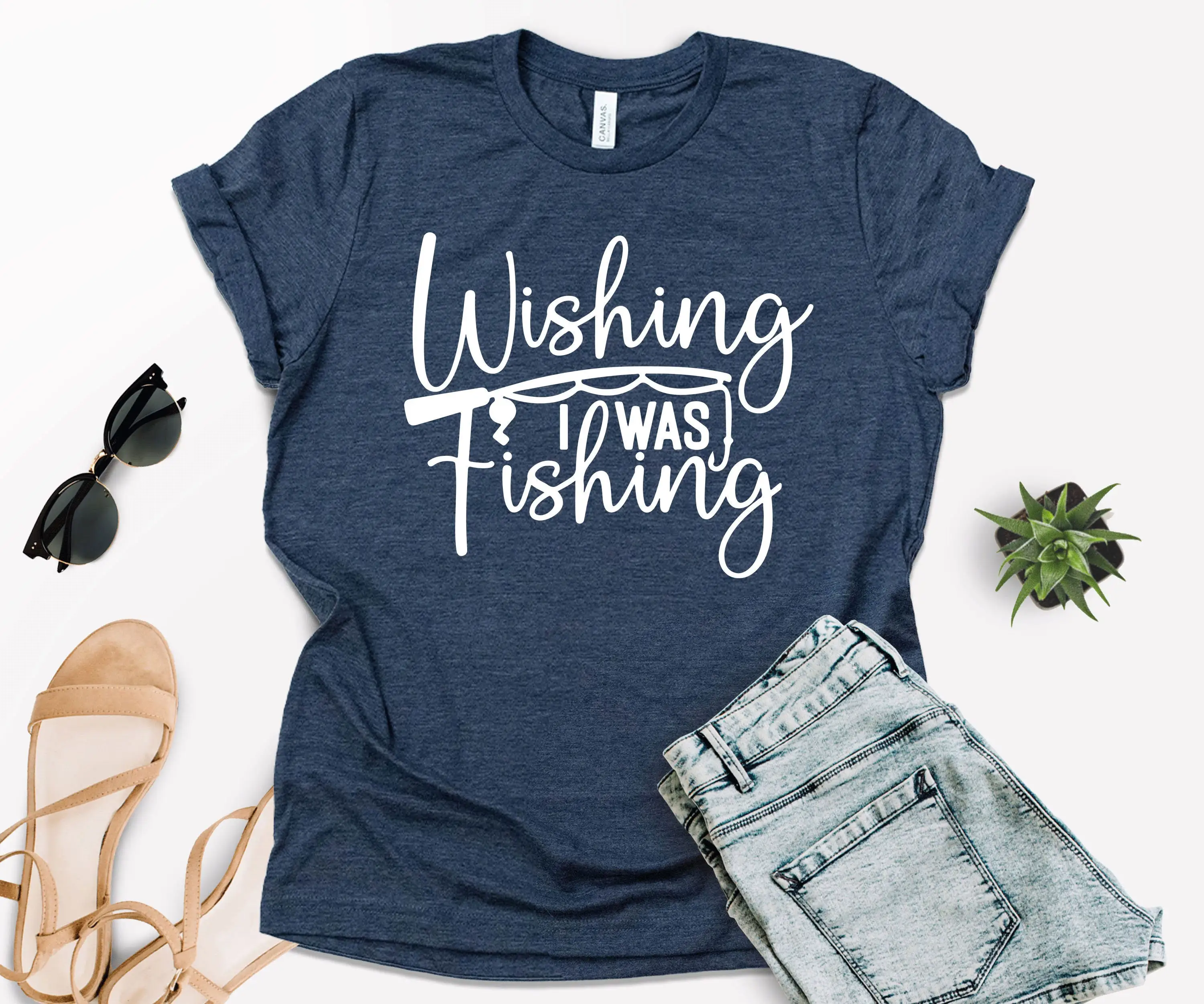Футболка Wishing I Was Fishing для любителей кемпинга забавный папа