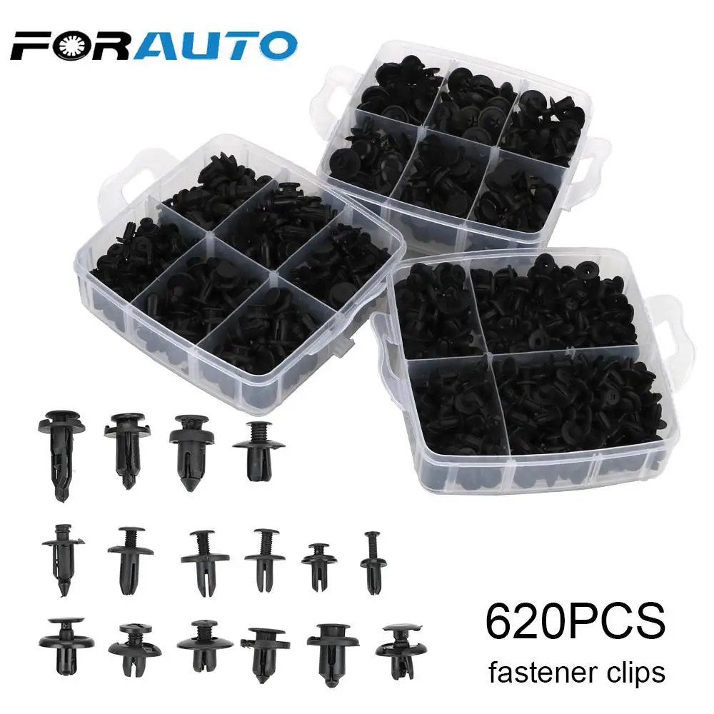 

620 Pcs/set Mixed Car Fasteners Door Trim Panel Interior Accessories Fastener Clips 16 Kinds Auto Bumper Rivet Retainer