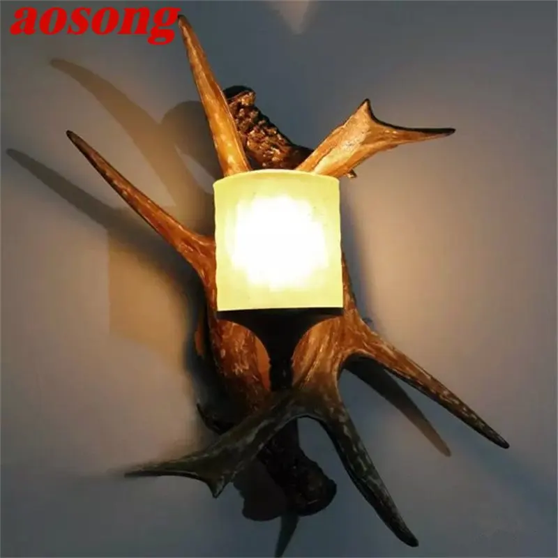 

AOSONG Modern Interior Wall Lights Creative Antlers Internal Sconce Led Lamps Decor Home Living Bedroom Bedside