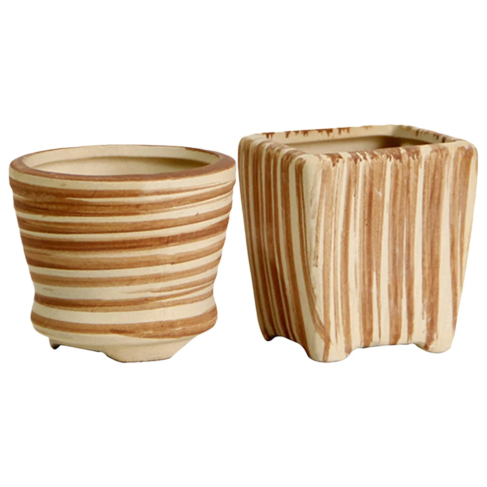 

2Pcs Succulent Pot Ceramic Succulent Planter Desktop Small Flower Pot