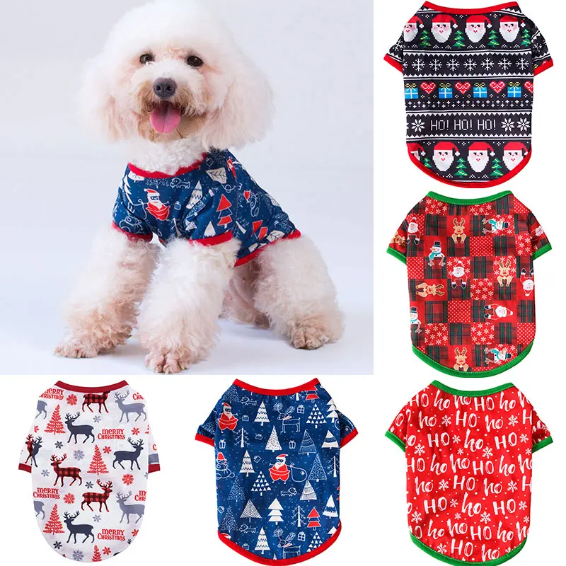 

Pet Short Sleeve Christmas Style Short Sleeve Printed Short Sleeve Pet Supplies Dog Short Sleeve Christmas Style Cartoon Soft