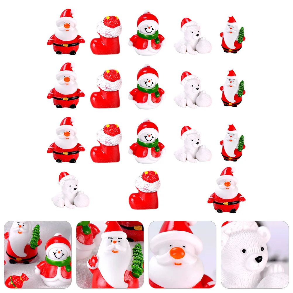 

Christmas Miniminiaturesanta Statue Resinfigurine Figurines Claus Snowman Cake Decor Ornament Ornaments Topper Landscape Favors