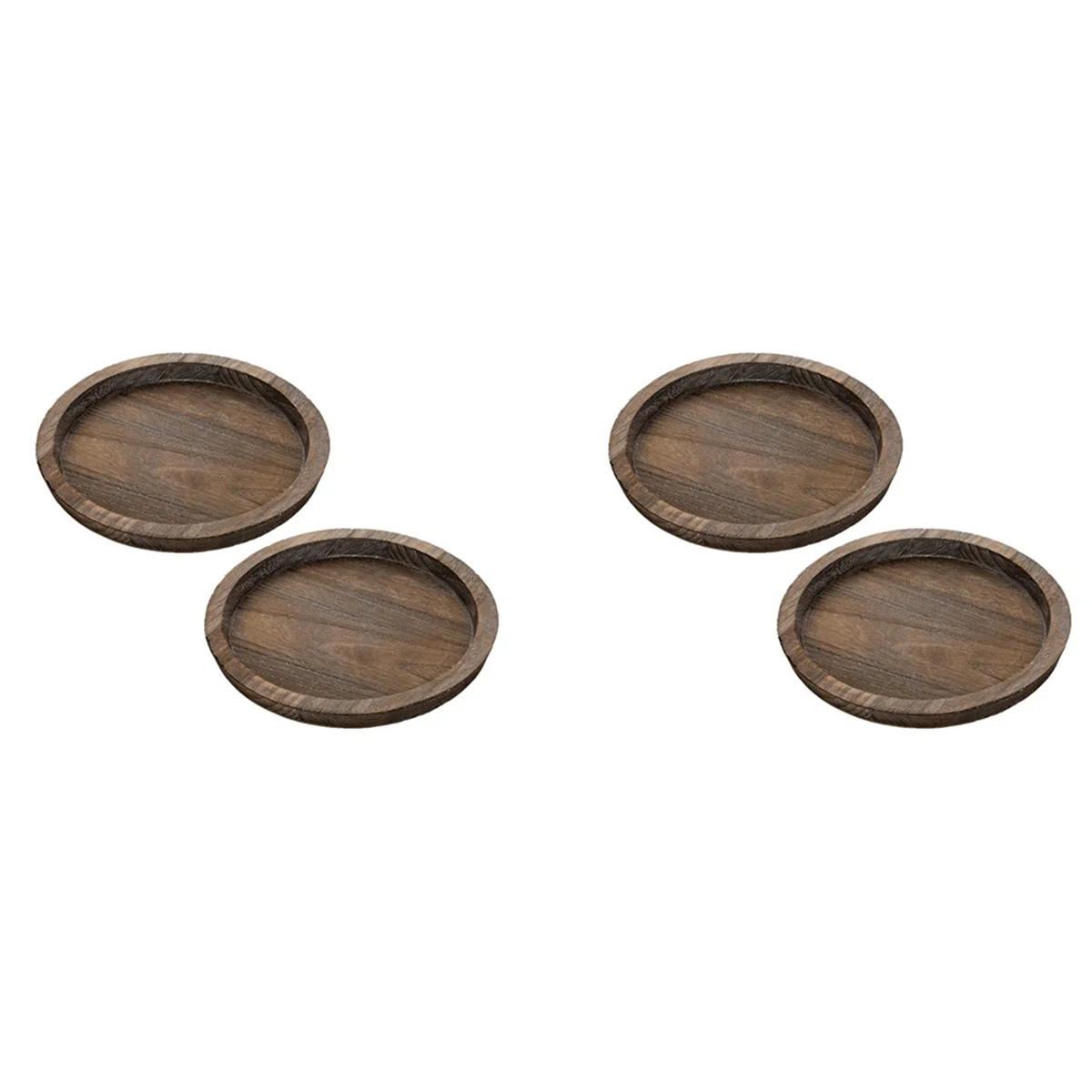 - Small Decorative Plate Pillar Candle Tray Wood For Farmhouse Dining Table
