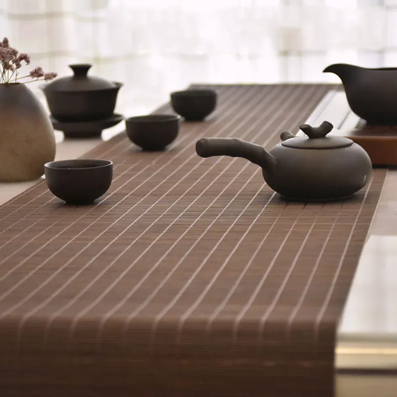

Natural Bamboo Table Runner Placemat Tea Mats Table Placemat Pad Heat Pad Home Cafe Restaurant Decoration