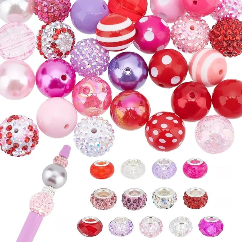 54 Шт. Европейские Бусины С Большими Отверстиями Для Украшения Ручки Блестки Ко