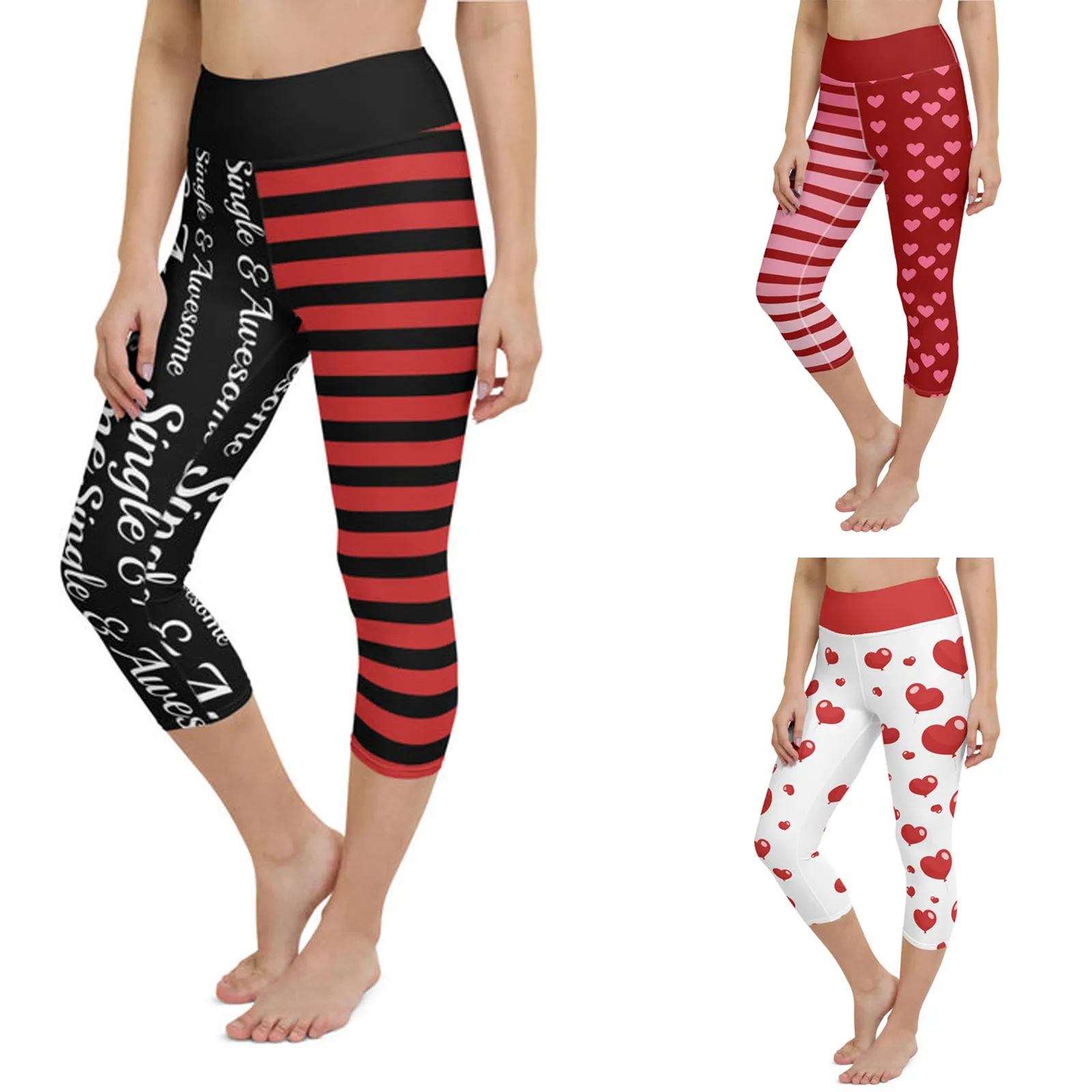 

Pants Pilates Love Print Valentine's Women's Leggings Running Day Stripes Pants For Running Gothic Leggings for Women High Waist