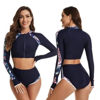 woman swimsuits long sleeve swimwear two pieces monokini swimsuit ladies surf suit sexy sun protection bathing suit women 2022