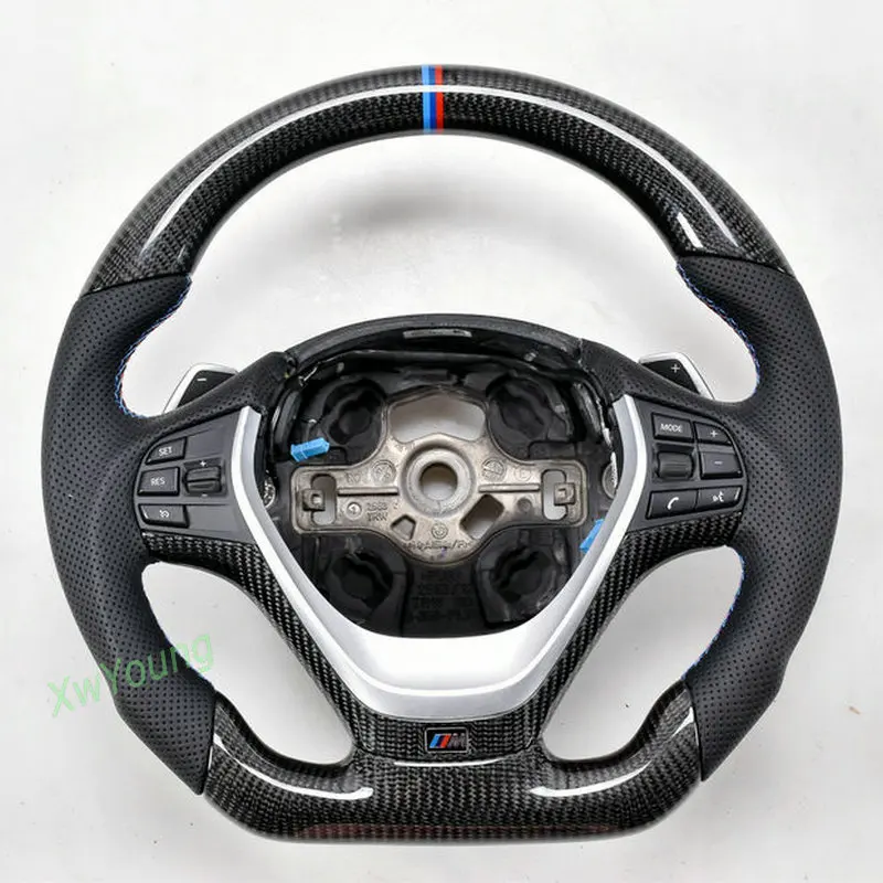 

100% натуральное углеродное волокно/кожа Автомобильное рулевое колесо для BMW F30 F35 F20 F22 F32 320 325 328 328i 335