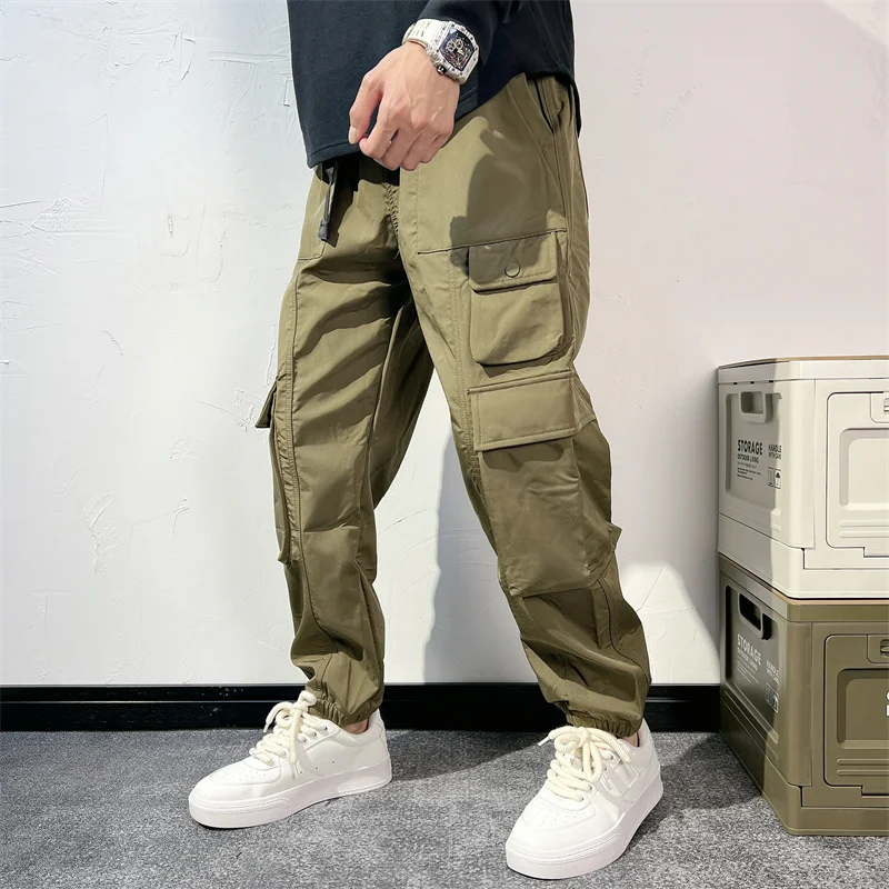 Весенние брюки-карго с несколькими карманами мужские мешковатые уличные брюки