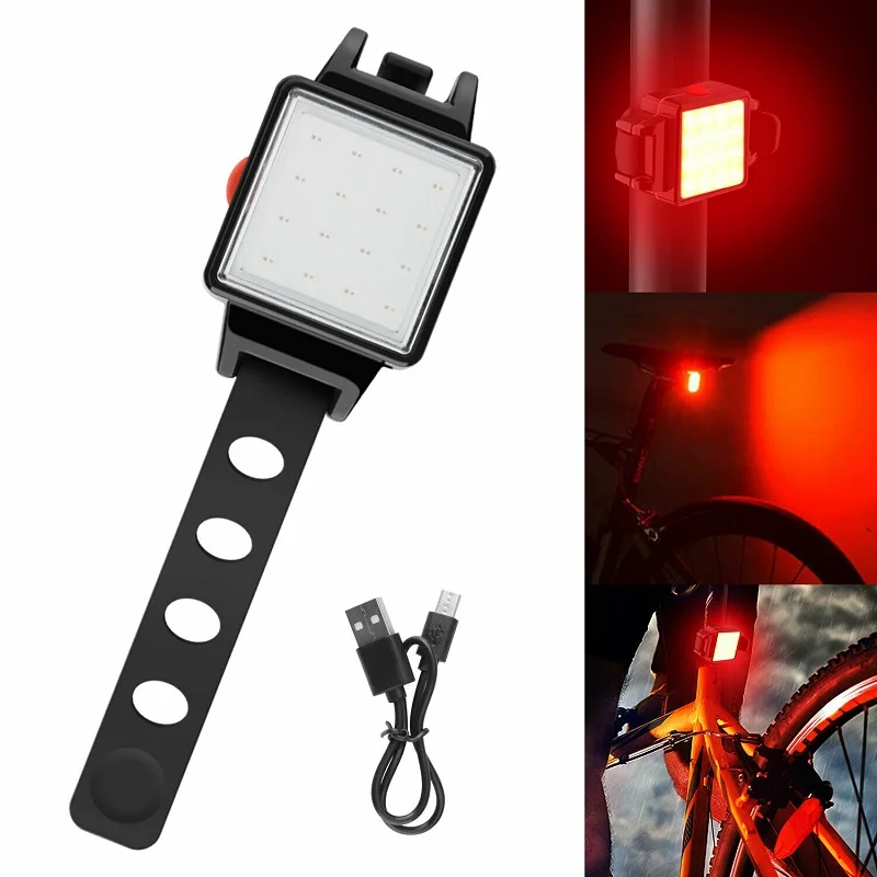 

16LED Brake Tail Light USB Charging Waterproof Riding Light Bicycle Rear Lights Bike Accessories
