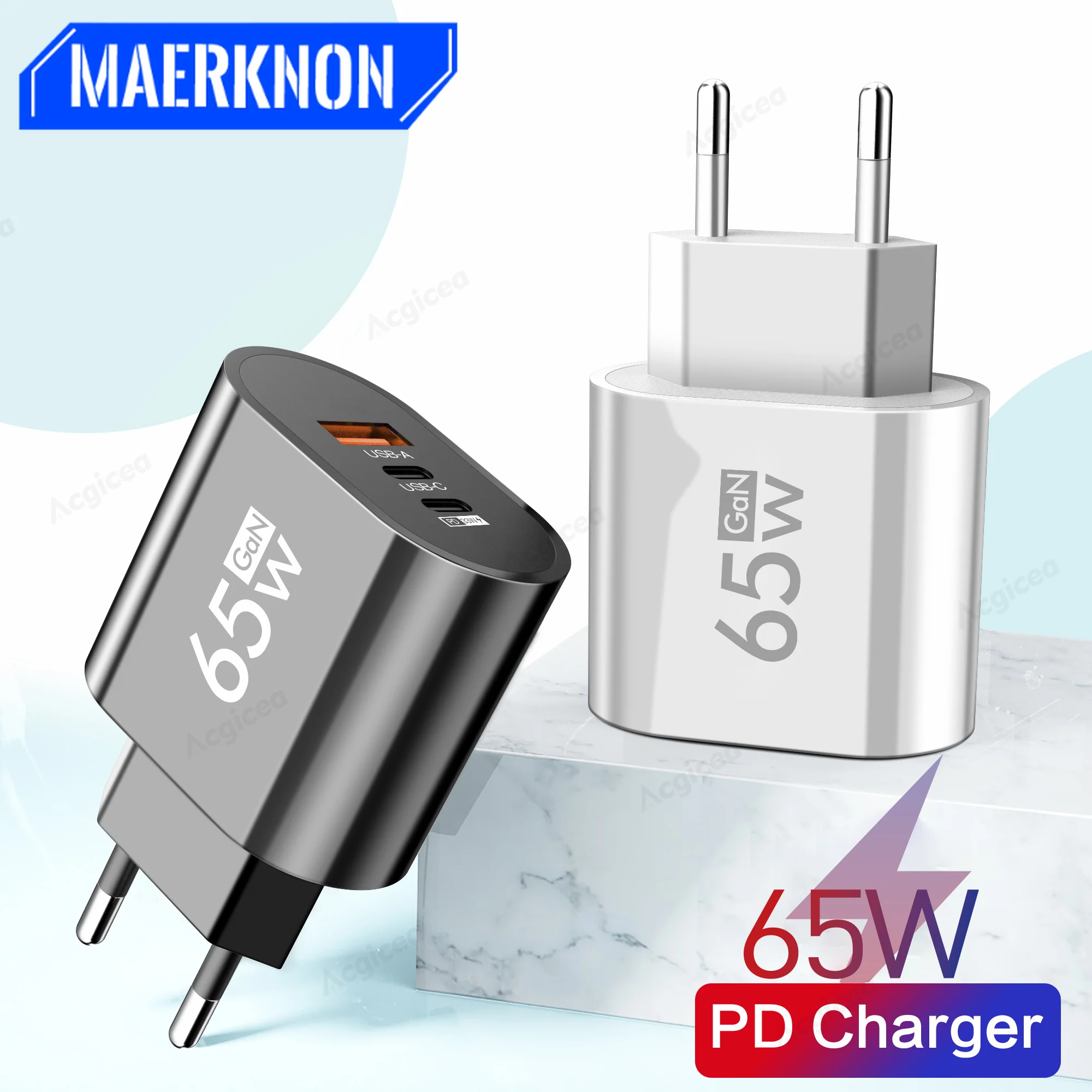 

65W GaN USB C Charger Quick Charge 3.0 4.0 33W PD USB Type C Fast Phone Charger Adapter For iPhone 14 13 Pro Xiaomi Poco Samsung