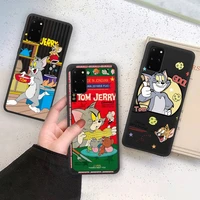 cute cartoon cat tom and jerry phone case soft for samsung galaxy note20 ultra 7 8 9 10 plus lite m21 m31s m30s m51 cover