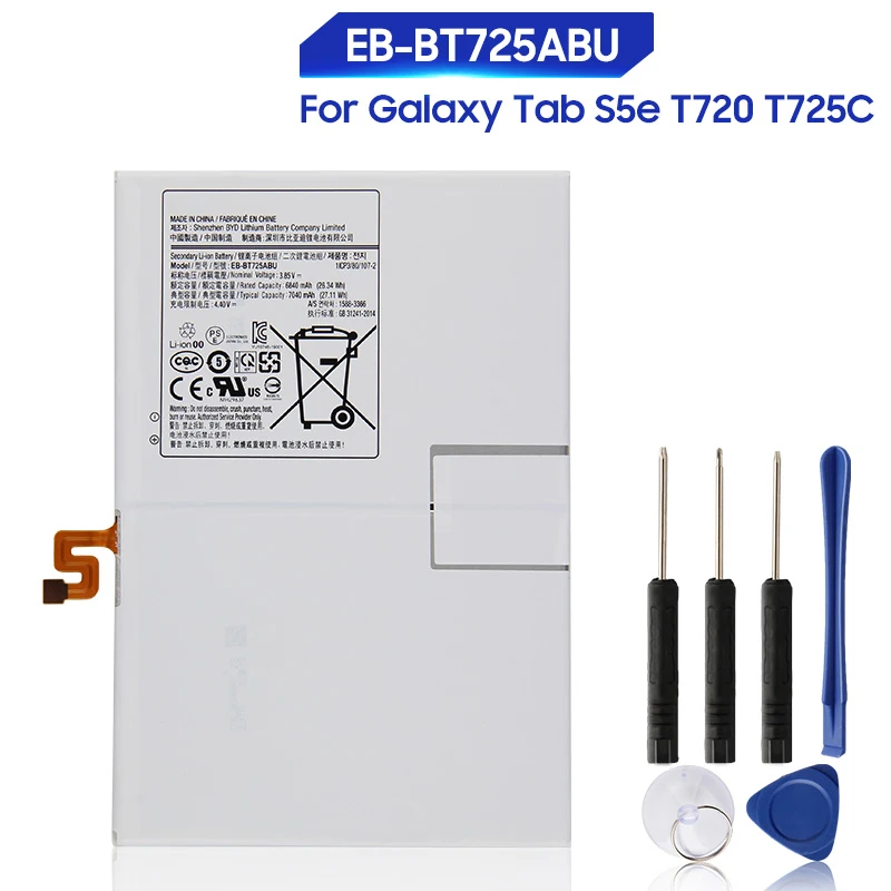 

Replacement Battery For Samsung Galaxy Tab S5e T725C T720 Rechargeable Phone Batetry EB-BT725ABU 7040mAh