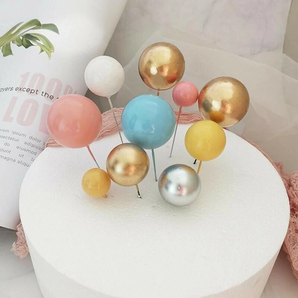 

20pcs Mixed Size Cake Decor Cake Topper Colorful Ball Decoration Birthday Holiday Party Decor Dining Bar Kitchen Supplies