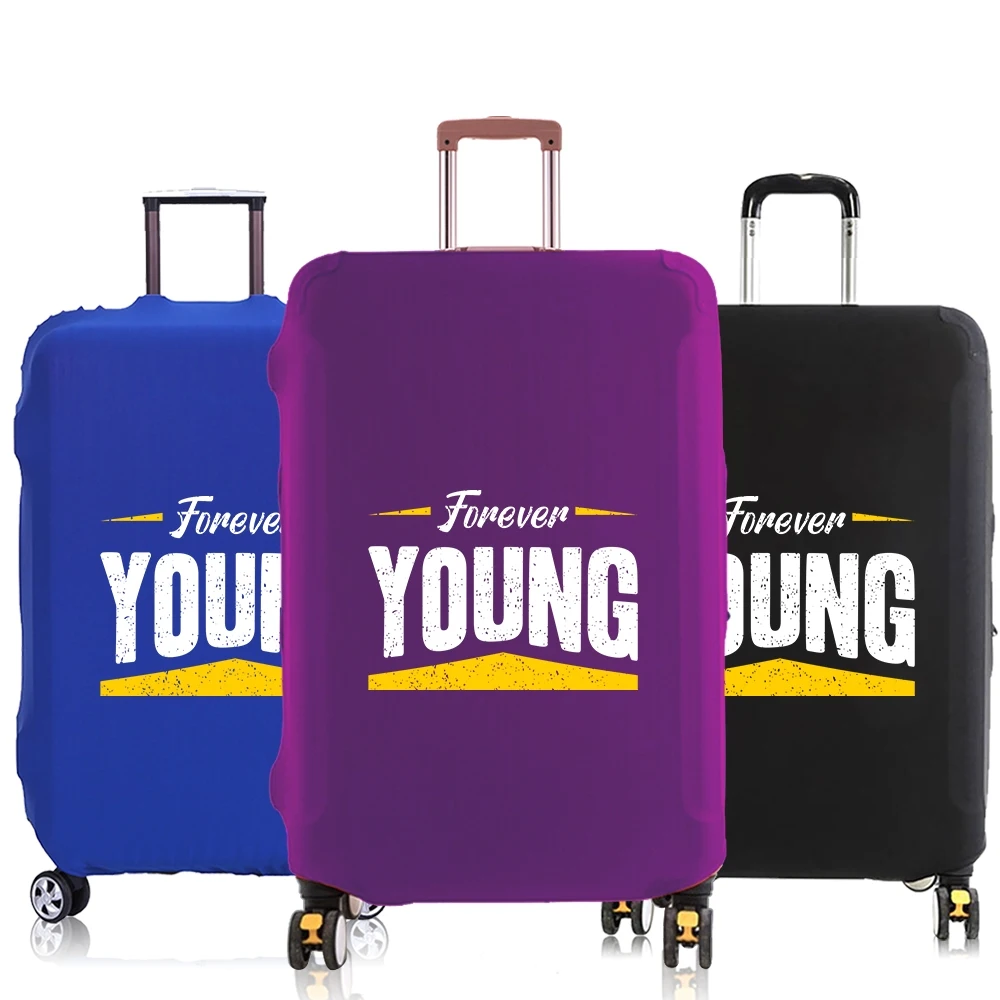 

Luggage Cover Suitcase Protector "Forever Young" Phrase Thicker Elastic Dust cover for18-28 Inch Trolley Case Travel Accessories