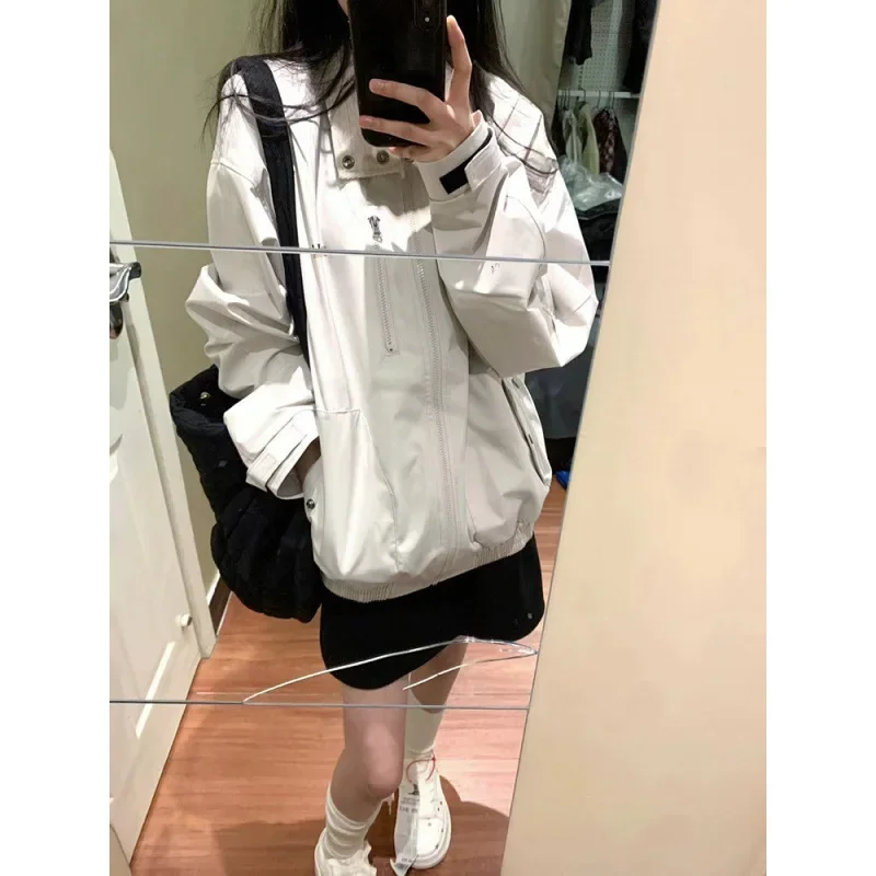 Куртка женская демисезонная свободного покроя стильный Повседневный винтажный