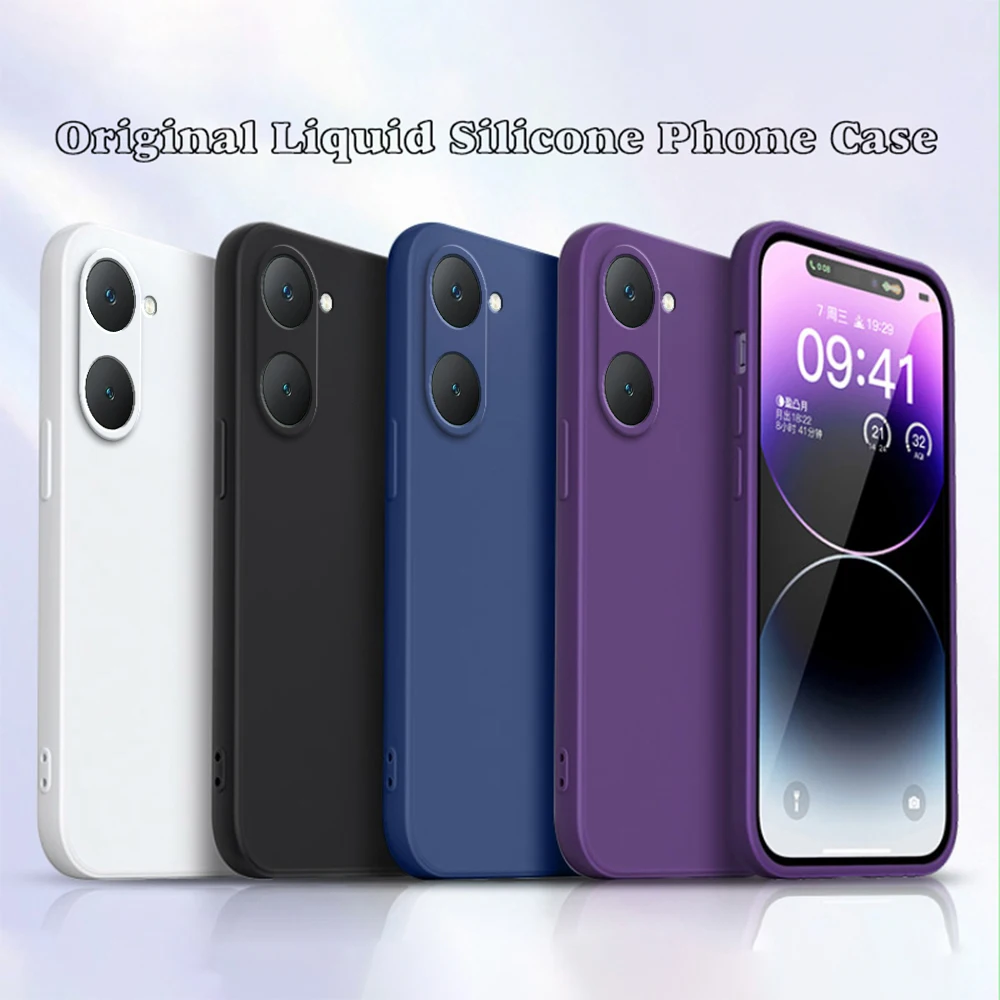 Чехол для телефона VIVO Y03 Y18 Y18E Y36T Y18S Y28S Y37 Y37M Y28E Y03T Y18i Y36C iQOO Z9 T3 Lite 5G Shell Liquid Silicone Back Cover