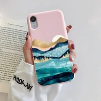 aesthetic art hand painted pattern mountain scenery phone case for iphone 11 12 13 mini pro xs max 8 7 6 6s plus x xr