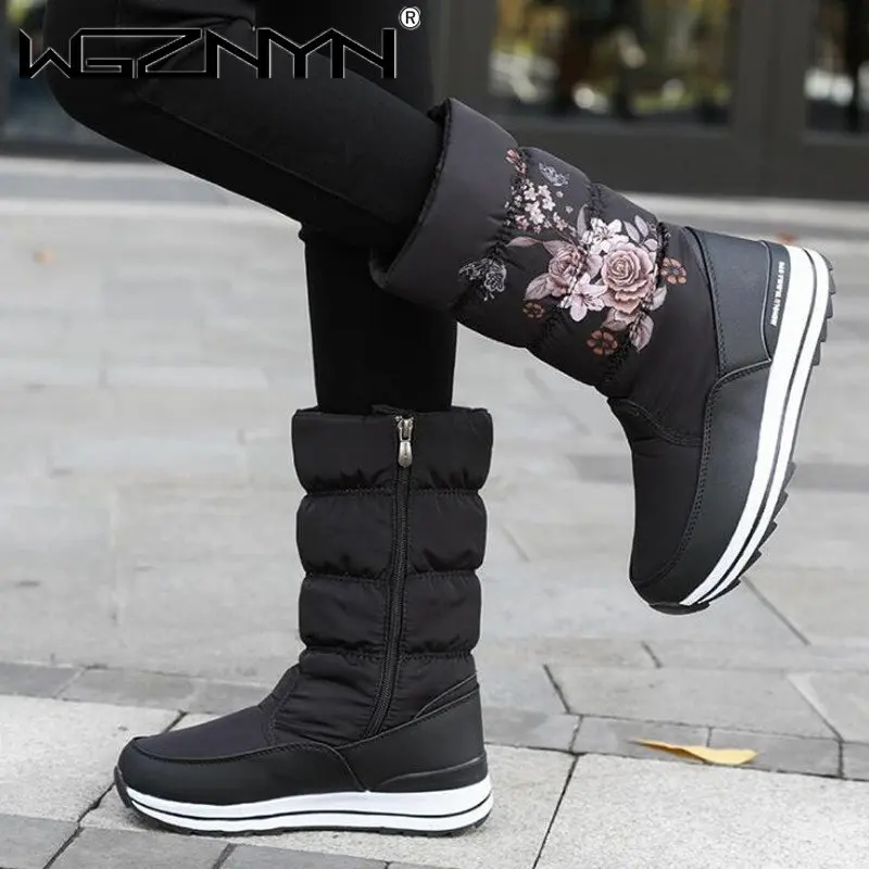 

Women Snow Boots Platform Winter Boots Thick Plush Waterproof Non-slip Boots Fashion Women Winter Shoes Warm Fur Botas Mujer