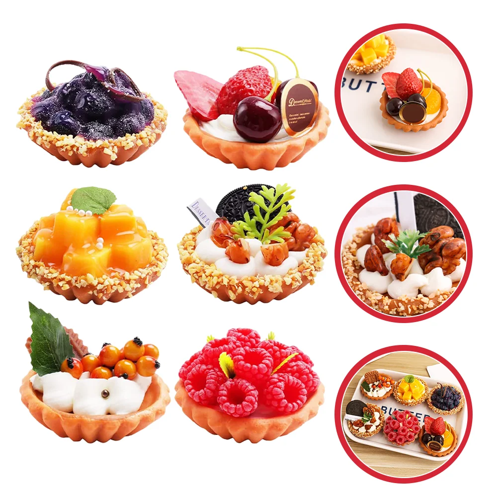 

6 Pcs Photography Prop Plastic Cakes Props Fake Dessert Delicate Model Pvc Artificial Decor Food