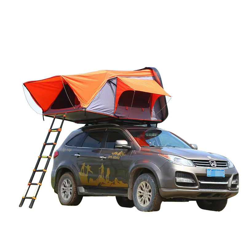

tent mounted on the roof of the car hardshell roof top tent waterproof 4 person dual layer