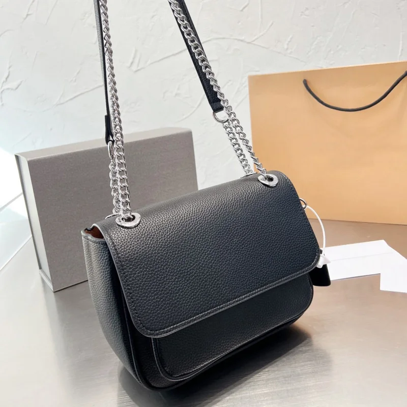 

Large Capacity Genuine Leather Flap Chain Shoulder Bag Designer Handbag Zipper Multi Pocket Casual Messenger Bags For Woman