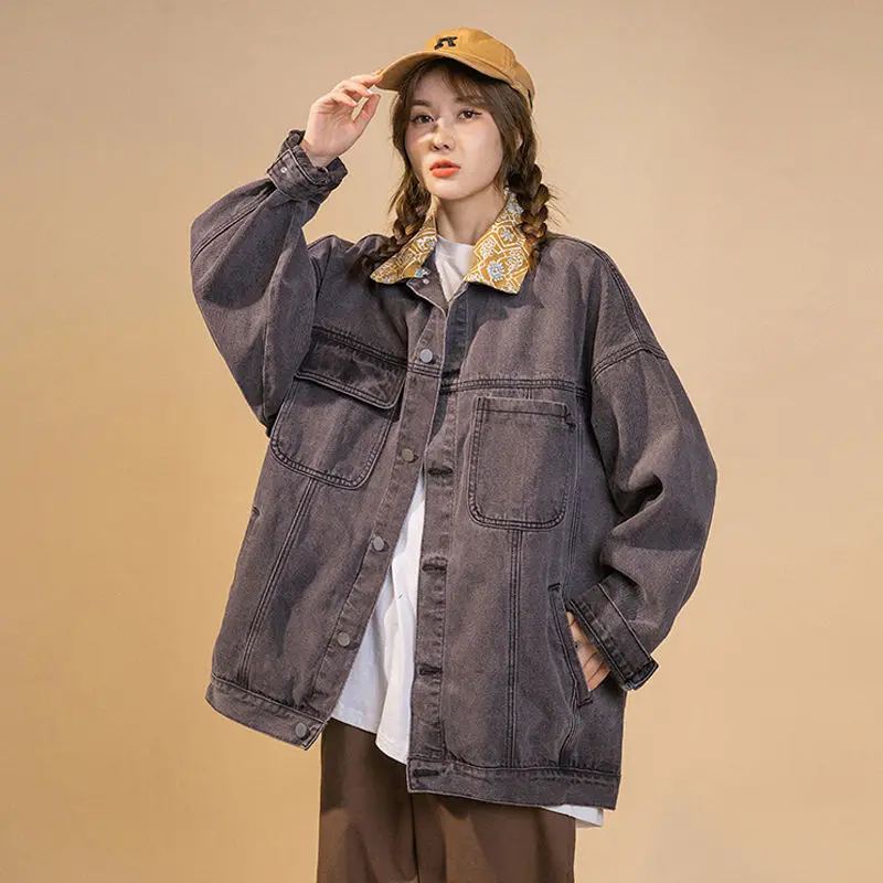 Куртка Базовая Женская свободного кроя повседневная универсальная уличная