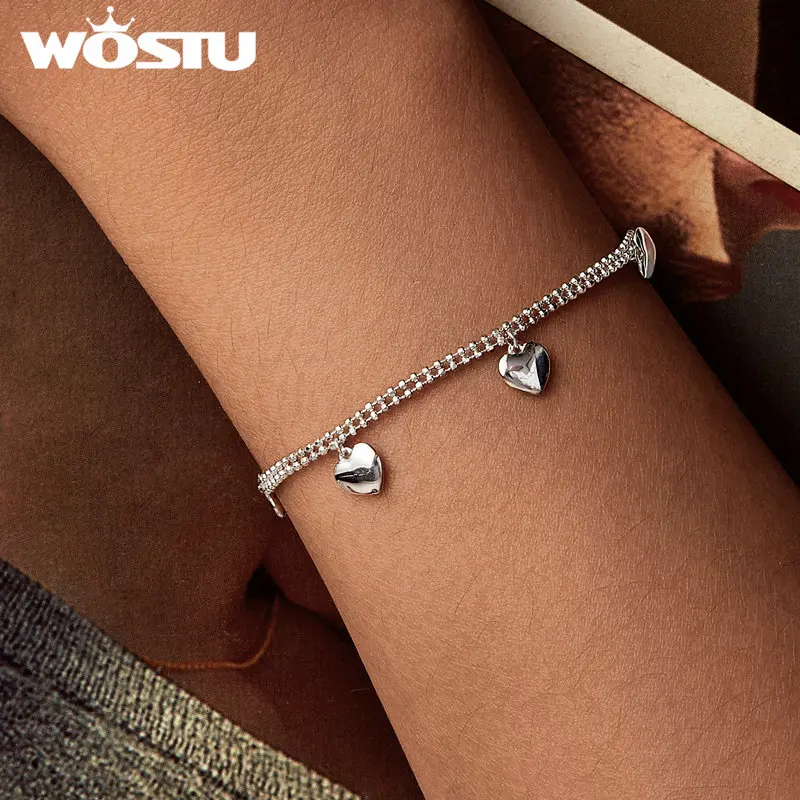 Женский двухслойный браслет из бисера под серебро