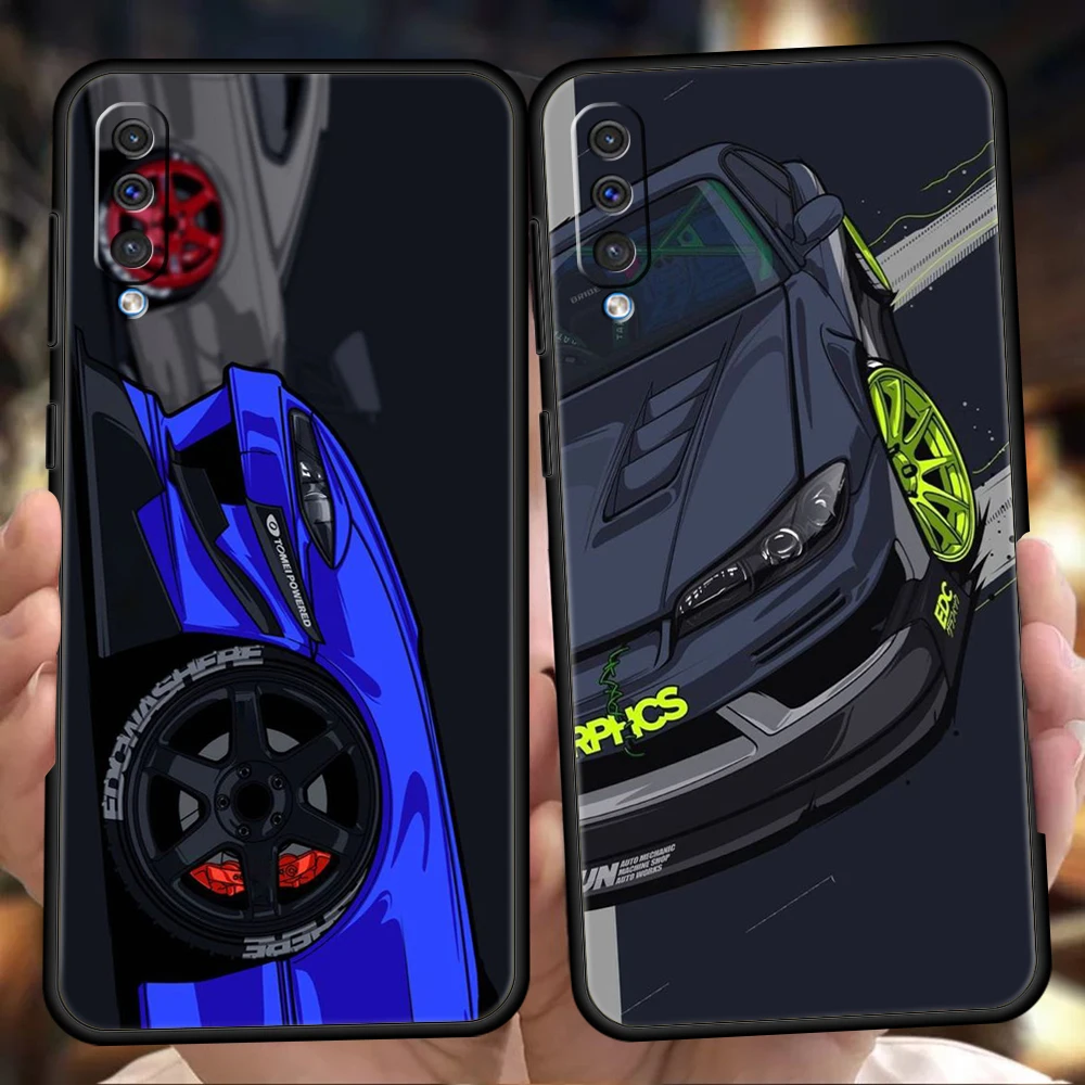 

JDM Drift Tokyo Sports Car Phone Case for Samsung Galaxy A12 A22 A10 A20 A30 A40 A50 A52 M12 M22 M31 M32 Shockproof Soft Shell