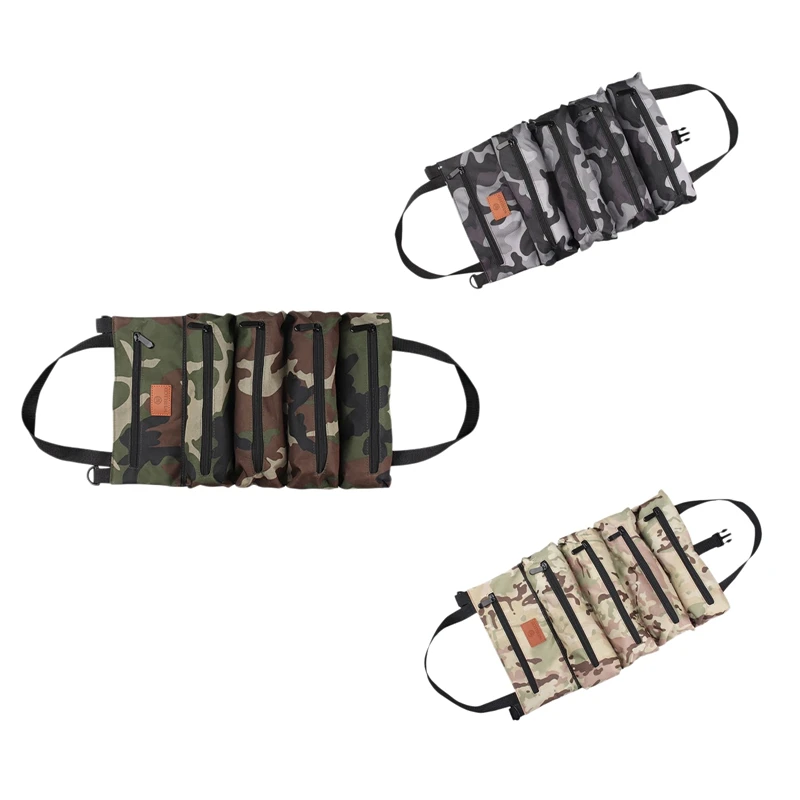 

WESSLECO Roll Up Tool Bag Tool Pouch Oxford Cloth Tool Bag Organizer Shoulder Tool Bag Hanging Zipper Carrier Tote