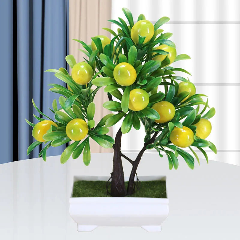 

New Artificial Bonsai Plant Indoor Home Decoration Artificial Fruit Tree Plant Bonsai Artificial Plant Living Room Decoration