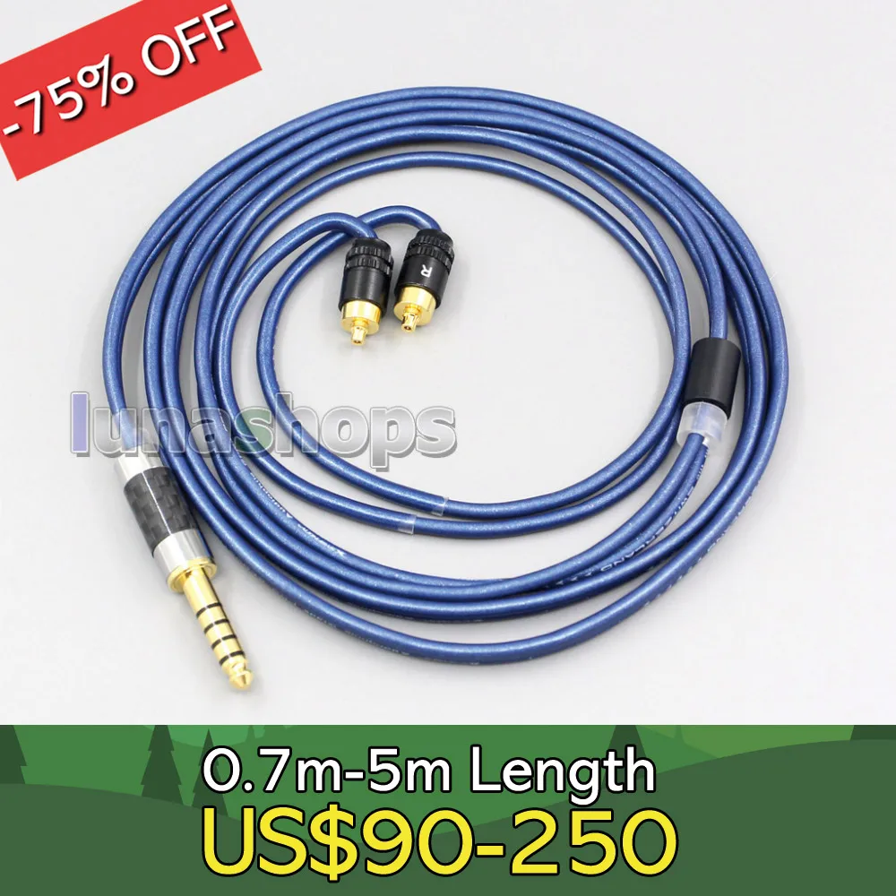 

Blue 99% Pure Silver XLR 3.5mm 2.5mm 4.4mm Earphone Cable For Sony IER-M7 IER-M9 IER-Z1R LN006474