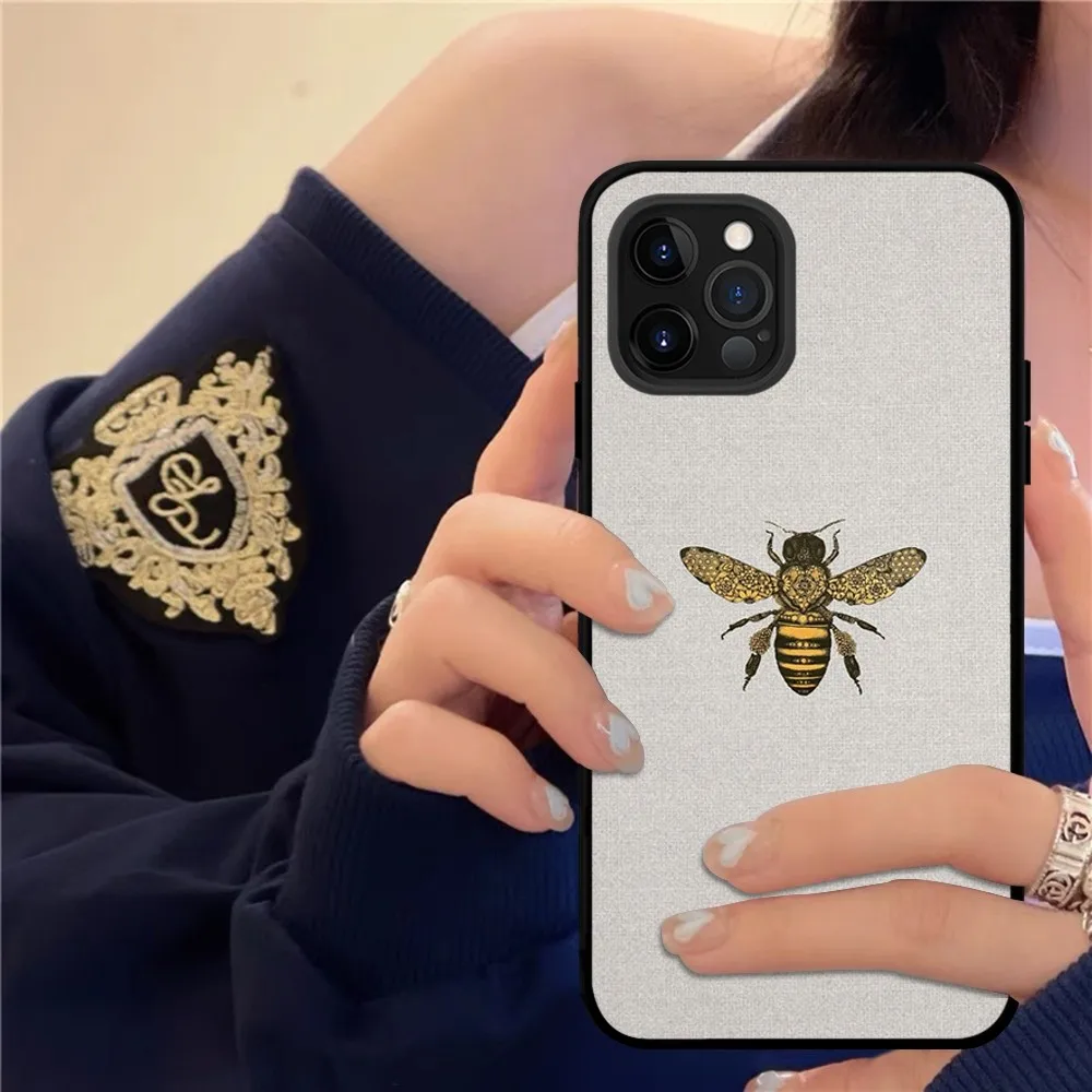 Чехол для телефона с мультяшным пчелиным художественным принтом iPhone 14 11 12 13 Mini Pro