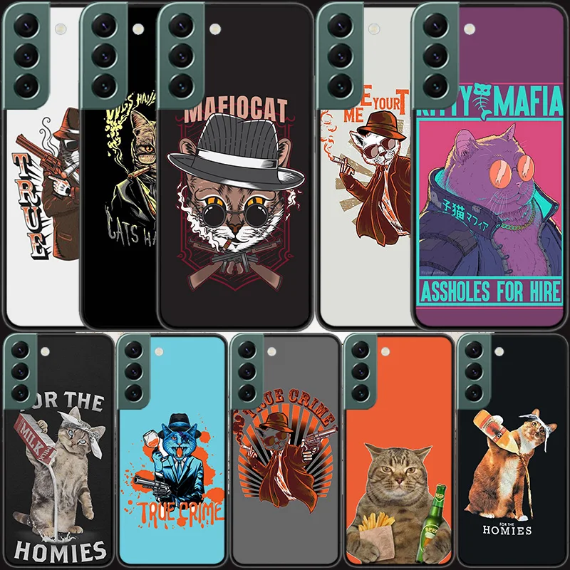 

Cool Gang cat Phone For Samsung Galaxy A02S A12 A22 A32 A42 A52S A72 4G 5G A03S A13 A23 A33 A53 A73 A9 A8 A7 A6 F12 Case Cover C