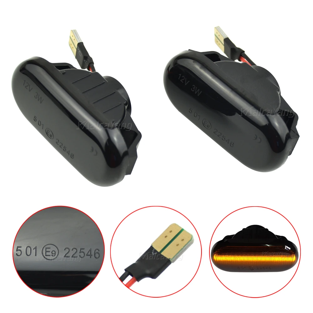 

2x Dynamic Side Marker LED Turn Signal Light Repeater Lamp For Nissan Tiida C11 Note E11 Micra K12 NP300 Navara D40 Qashqai J10
