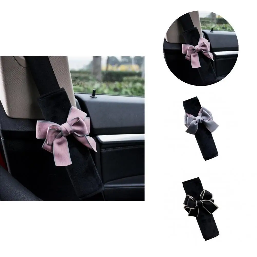 Backpack Straps Seatbelts Protective Useful Stain Resistant Bowknot Car Safety Seat Belt Cover
