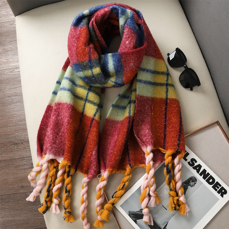 Женский кашемировый шарф, зимний теплый большой платок в сетку, модный мягкий женский пашминовый длинное толстое одеяло, бандана, толстая борода, шарфы Женский кашемировый шарф, зимний теплый большой платок в сетку, модный мягкий женский пашминовый длинное толстое одеяло, бандана, толстая борода, шарфы